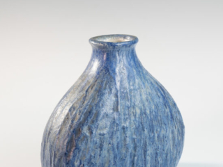 Blue medium onion shaped vase by Marcello Fantoni-1