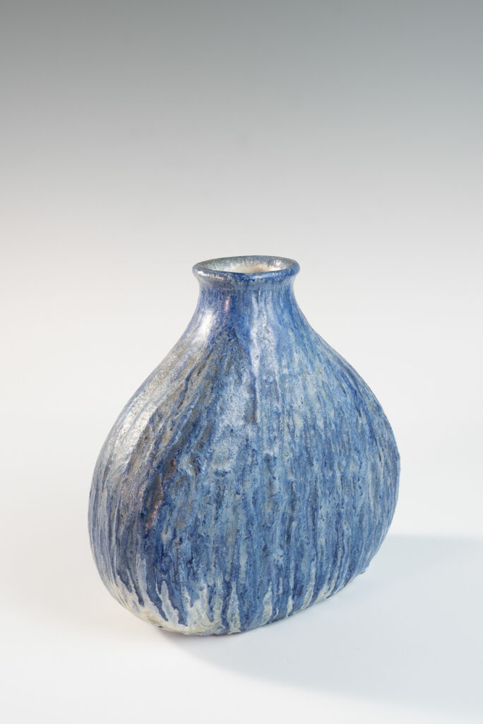 Blue medium onion shaped vase by Marcello Fantoni-1
