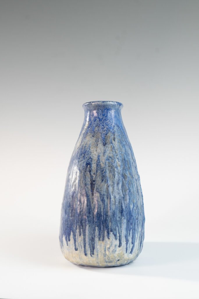 Blue medium onion shaped vase by Marcello Fantoni-2