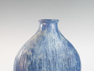 Blue medium onion shaped vase by Marcello Fantoni-3