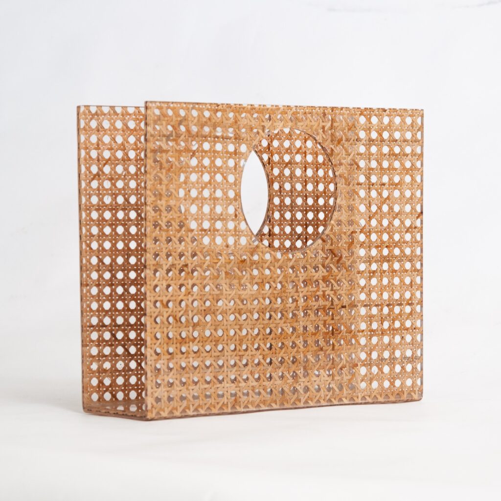 Christian Dior home lucite and cane magazine holder-3