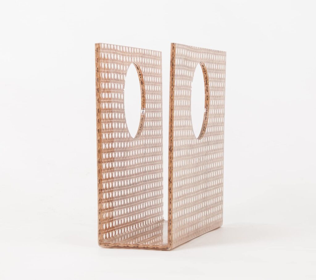 Christian Dior home lucite and cane magazine holder-5