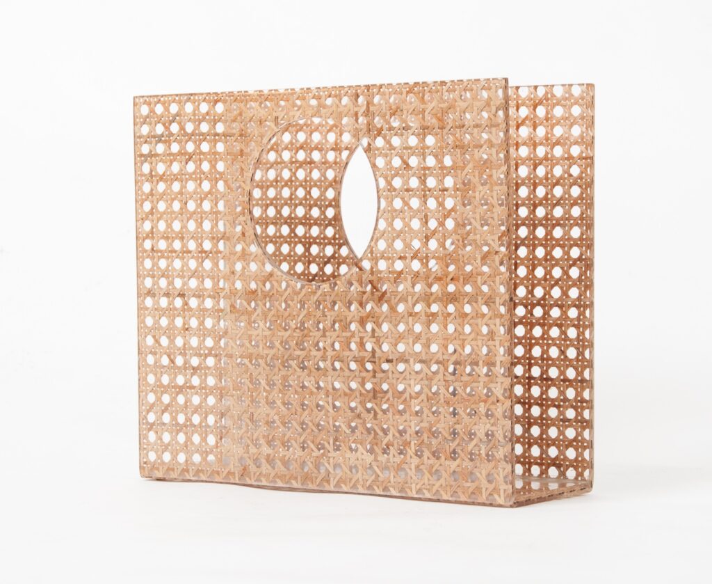 Christian Dior home lucite and cane magazine holder-7