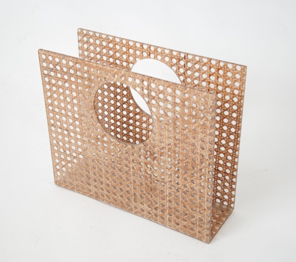 Christian Dior home lucite and cane magazine holder-8