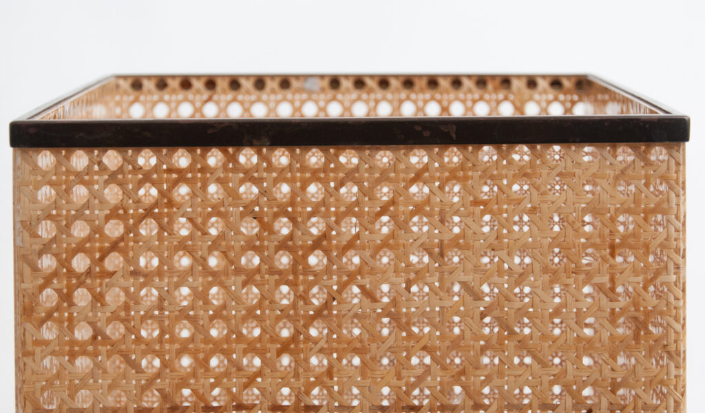 Christian Dior home lucite and cane wastepaper basket-2