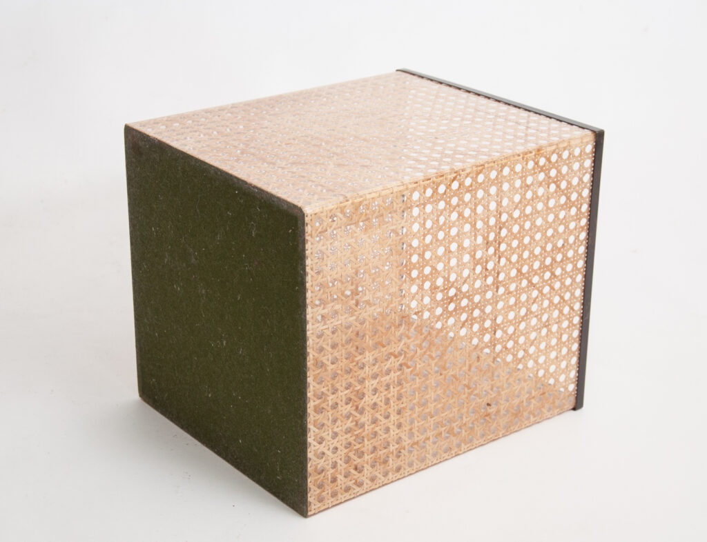 Christian Dior home lucite and cane wastepaper basket-3