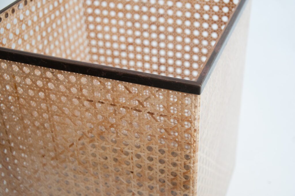 Christian Dior home lucite and cane wastepaper basket-4
