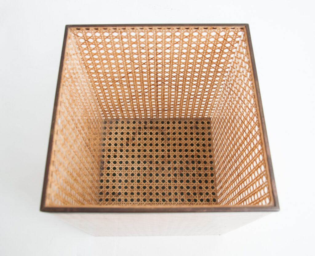 Christian Dior home lucite and cane wastepaper basket-5