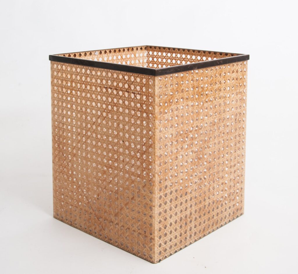 Christian Dior home lucite and cane wastepaper basket-6