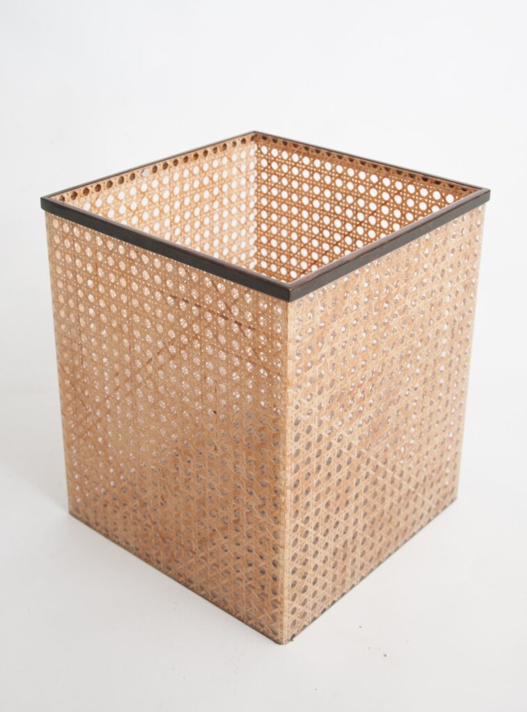 Christian Dior home lucite and cane wastepaper basket-7