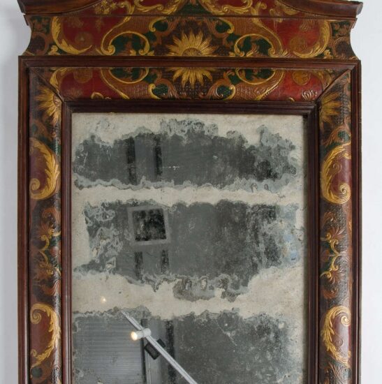 Eighteenth century leather covered pier mirror 2