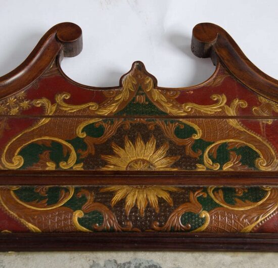 Eighteenth century leather covered pier mirror 3
