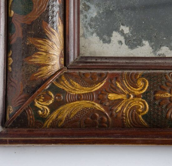 Eighteenth century leather covered pier mirror 4