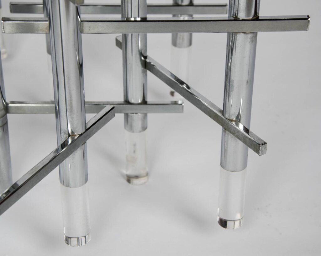 Gaetano Sciolari modernist nine light Chrome and Lucite Chandelier3