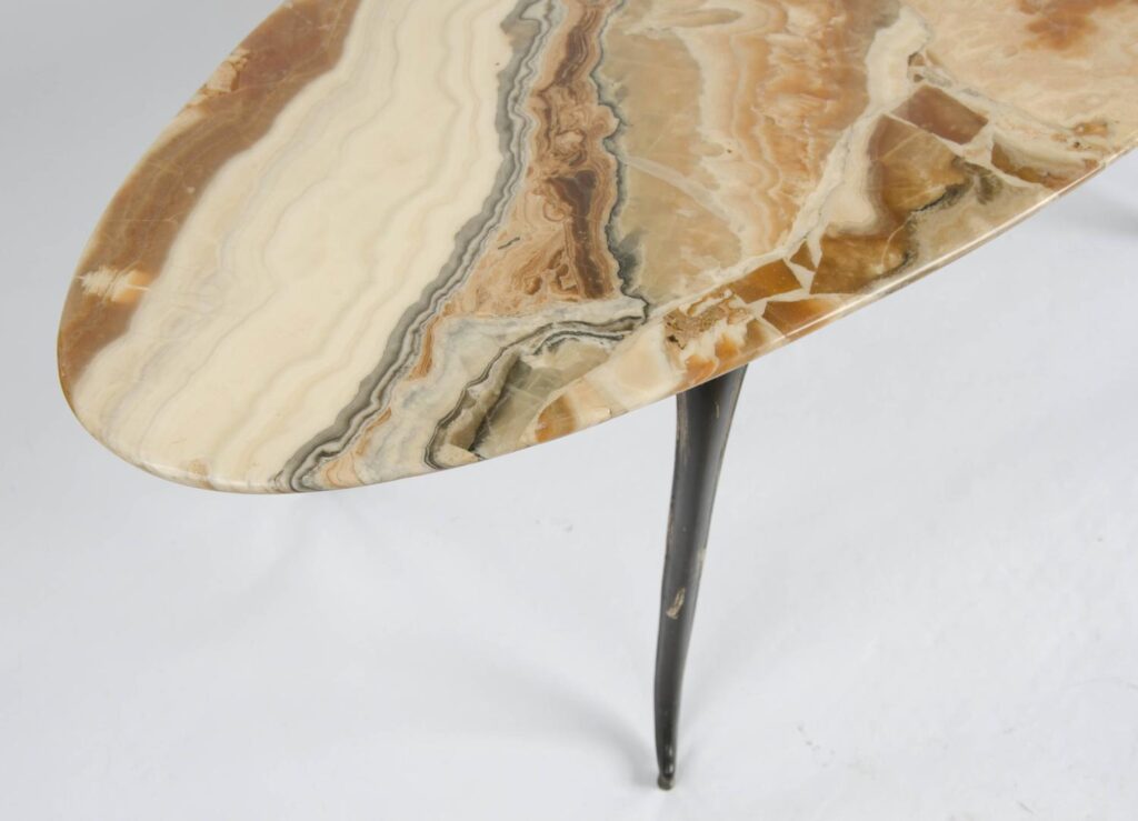 Italian Mid-Century Low Table with Marble Top2