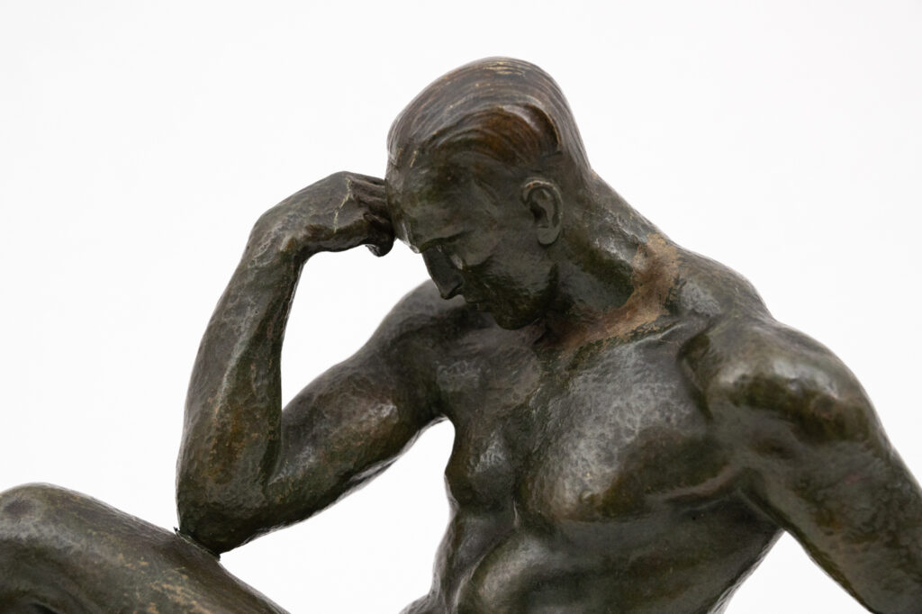 Le-Penseur-patinated-bronze-figure-by-Pierre-Le-Faguays1