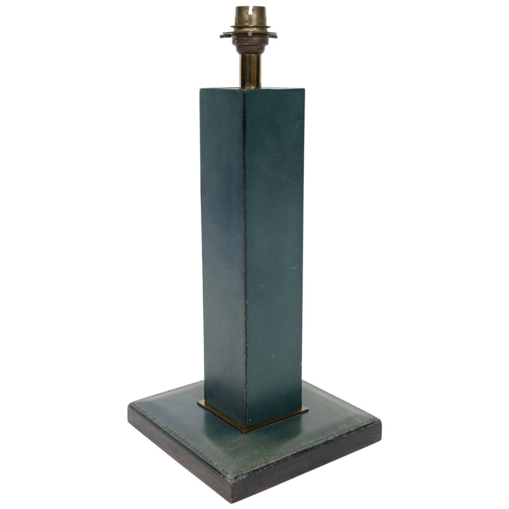 Leather Table Lamp in the Manner of Paul Dupré-Lafon