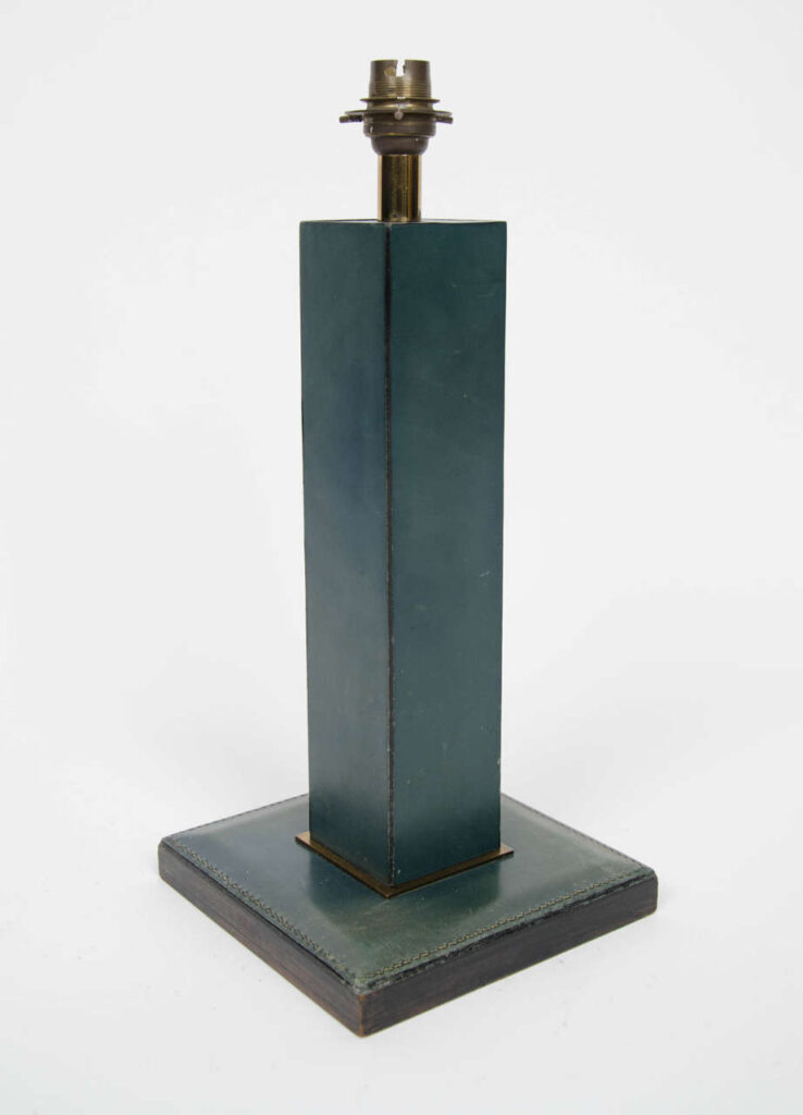 Leather Table Lamp in the Manner of Paul Dupré-Lafon2