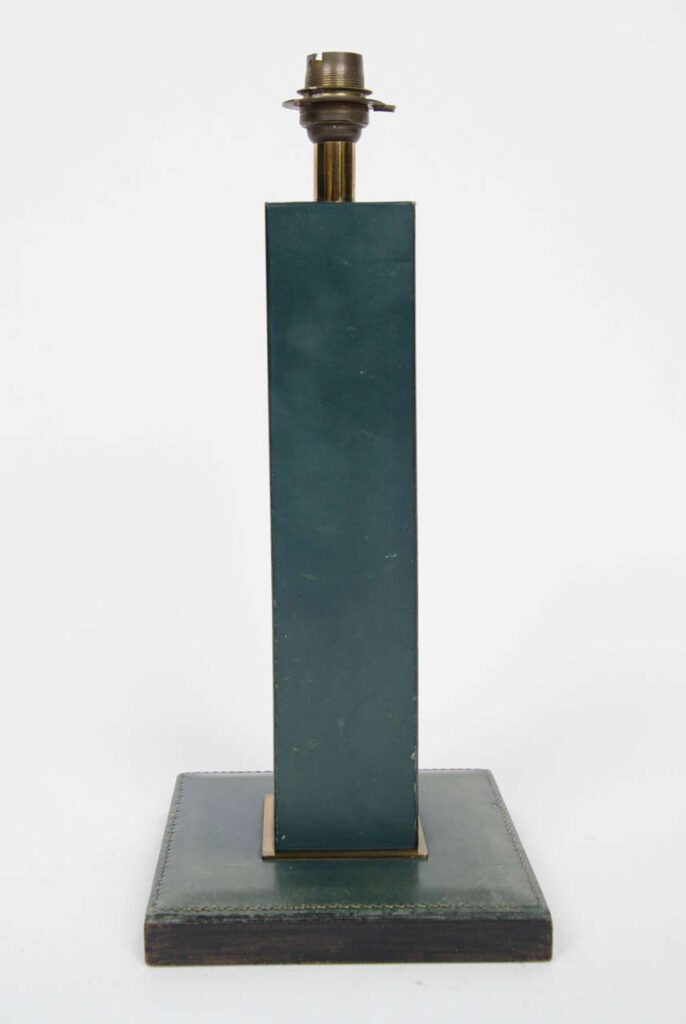 Leather Table Lamp in the Manner of Paul Dupré-Lafon3