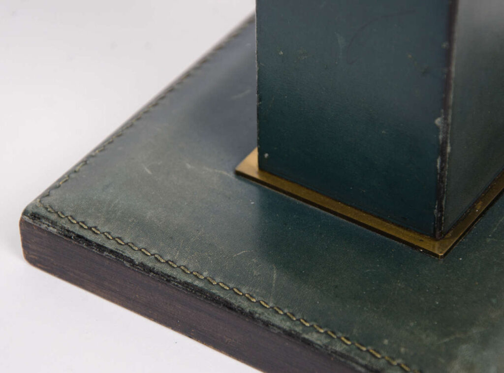 Leather Table Lamp in the Manner of Paul Dupré-Lafon4