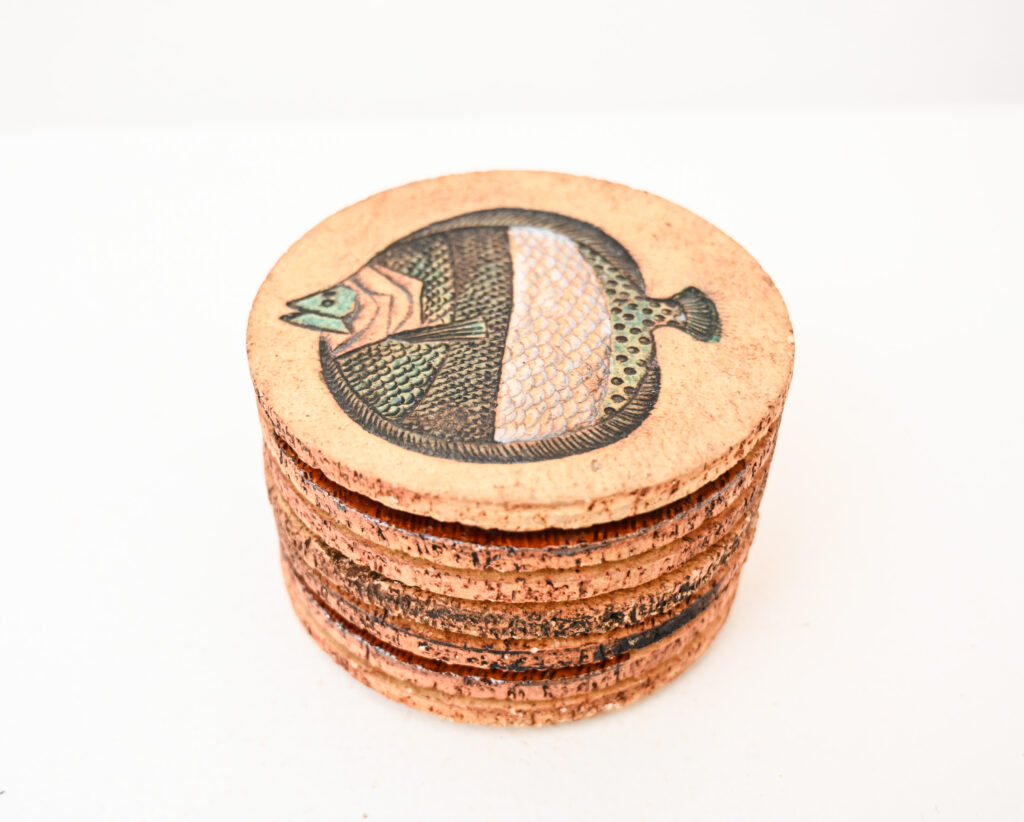 Matched-set-of-7-Roger-Capron-coasters-02