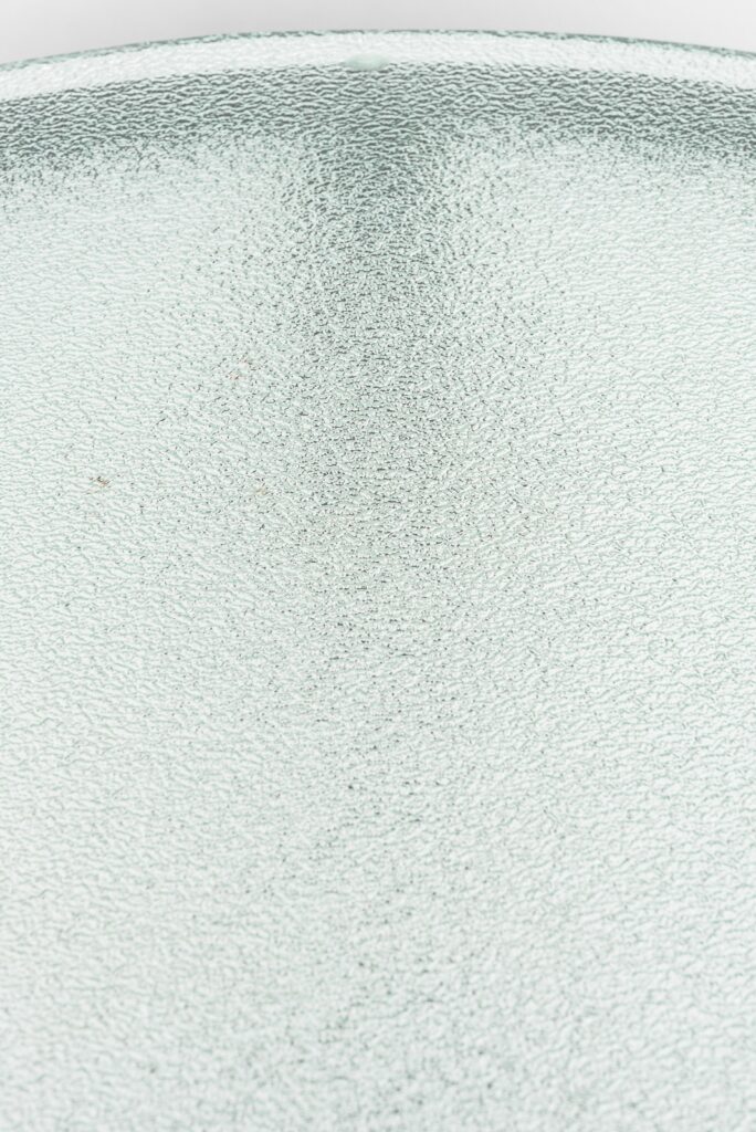 Mid century steel and glass round low table-2