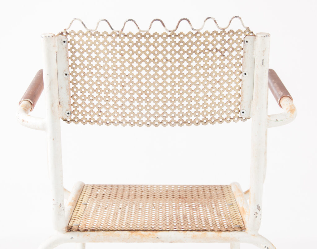 Pair of Mategot style metal armchairs-11