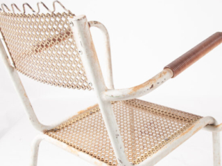 Pair of Mategot style metal armchairs-13