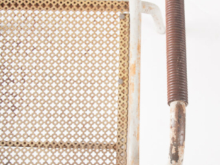 Pair of Mategot style metal armchairs-15