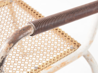 Pair of Mategot style metal armchairs-16