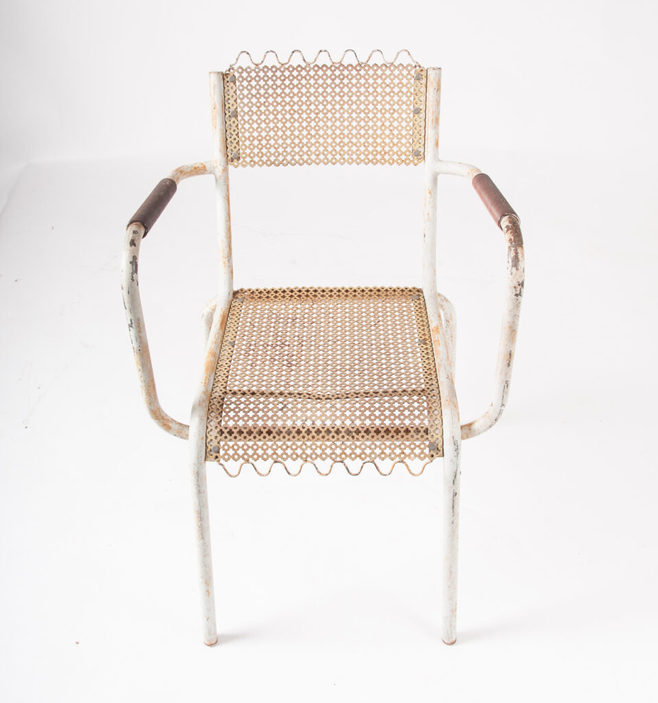 Pair of Mategot style metal armchairs-5