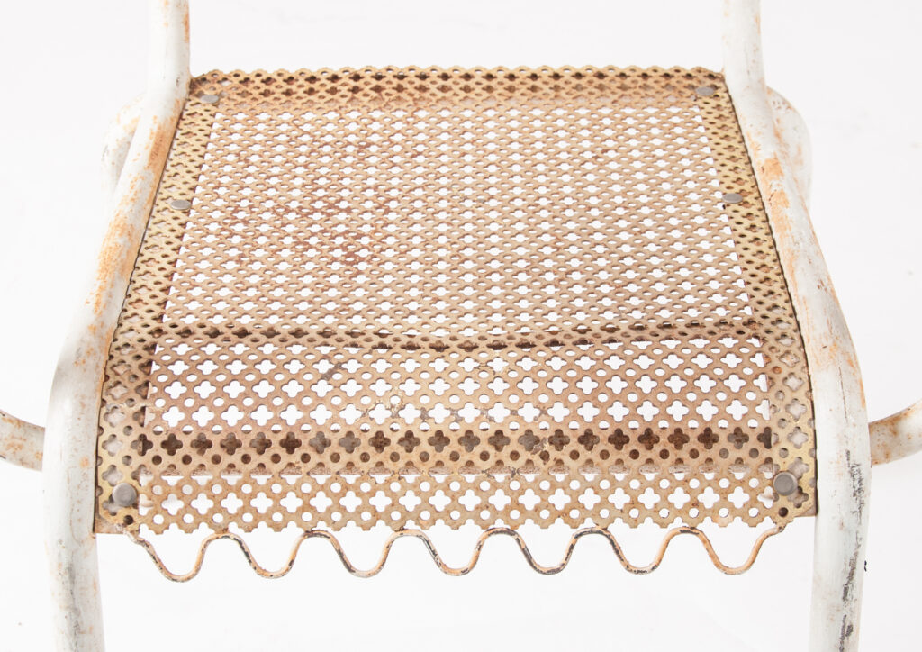 Pair of Mategot style metal armchairs-6