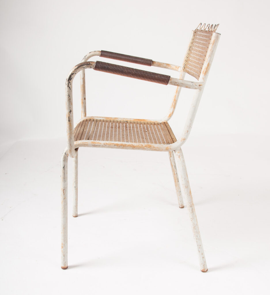 Pair of Mategot style metal armchairs-8