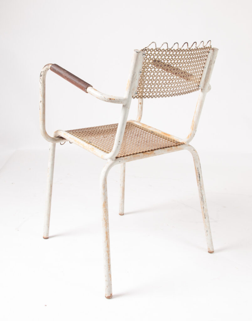 Pair of Mategot style metal armchairs-9