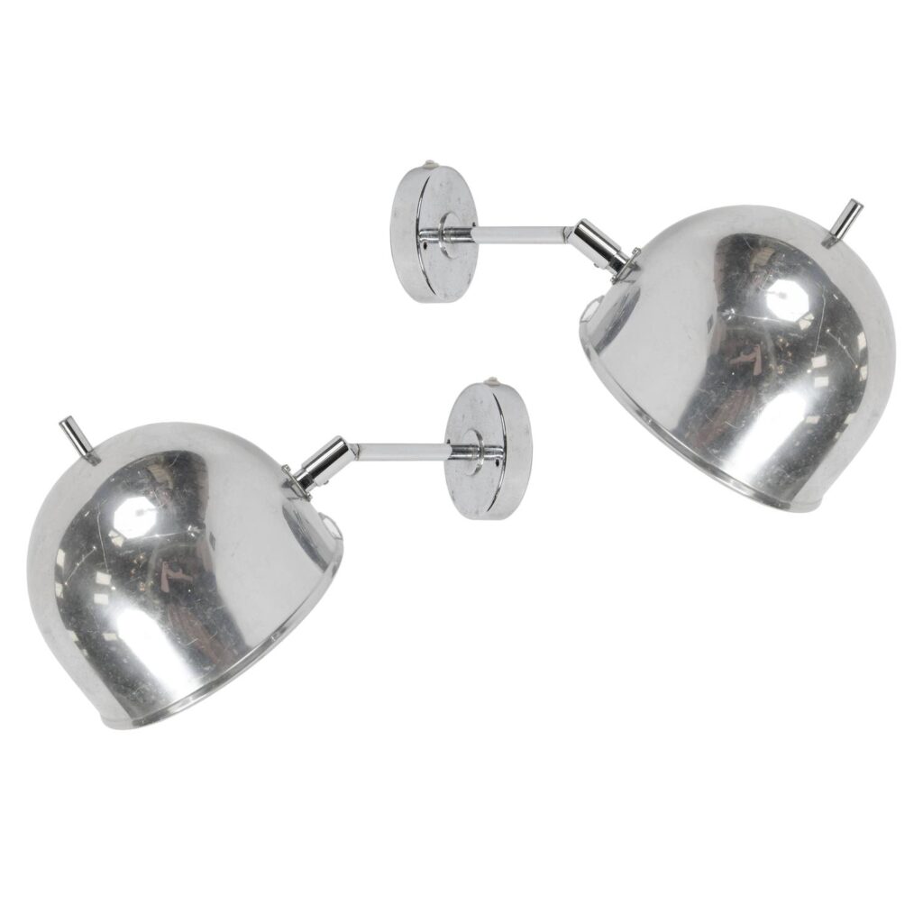 Pair of Swedish Chrome Wall Lights by Bergboms