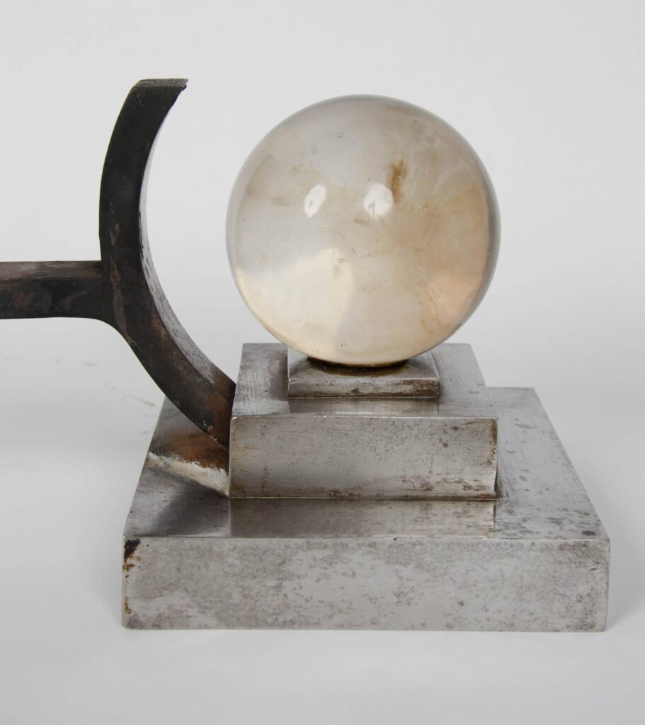 Pair of art deco steel Chenets attributed to Jacques Adnet6