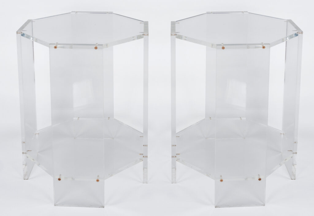 Pair of lucite occassional tables1