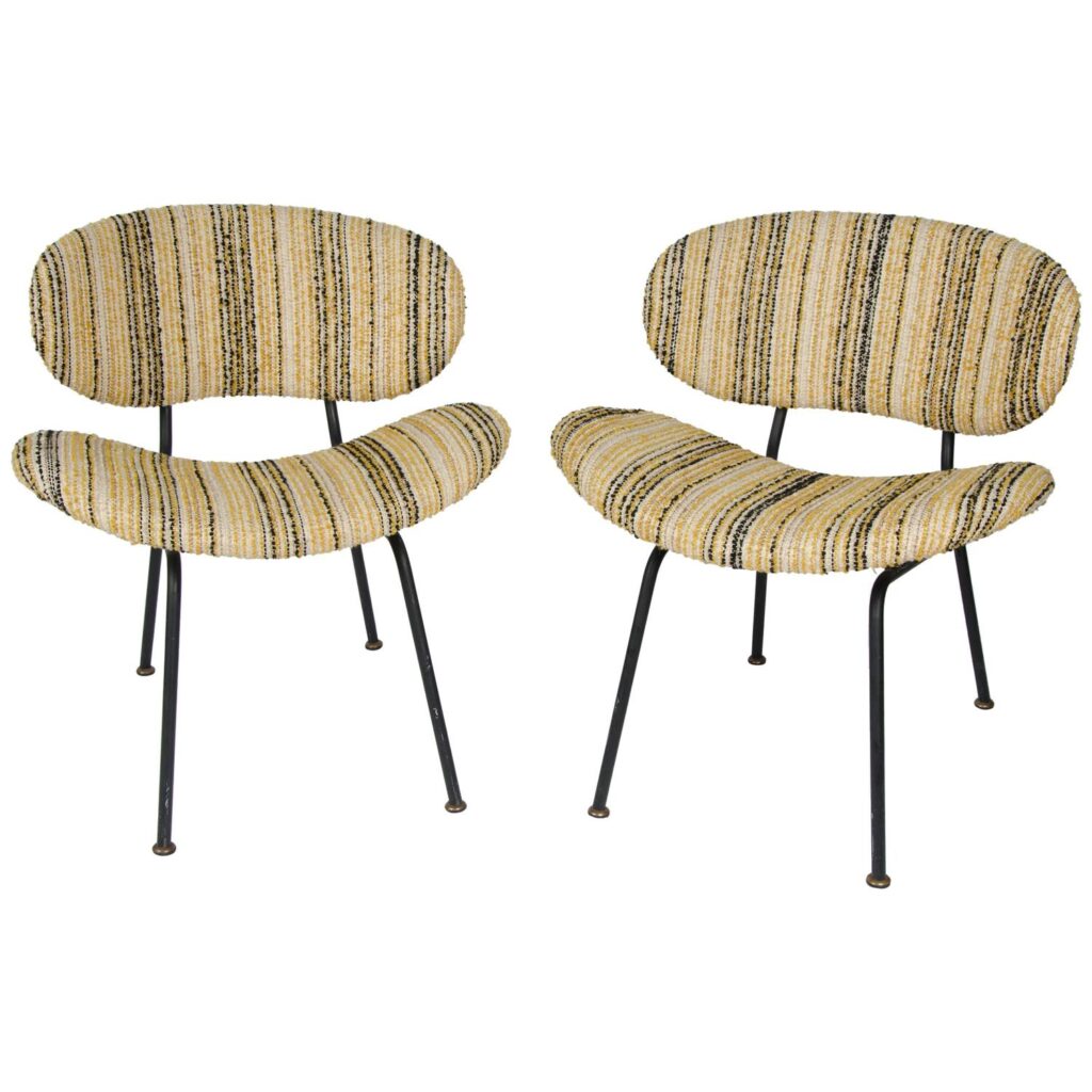 Pair of upholstered side chairs attributed to Rima