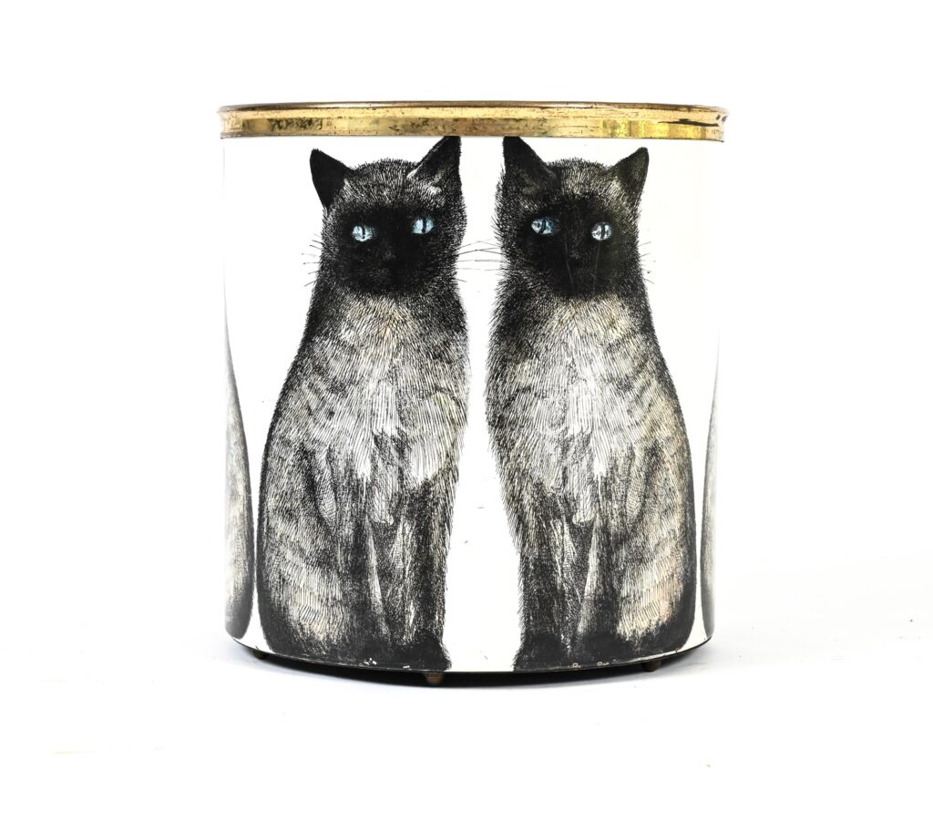 Piero-Fornasetti-Siamese-cats-wastepaper-basket1