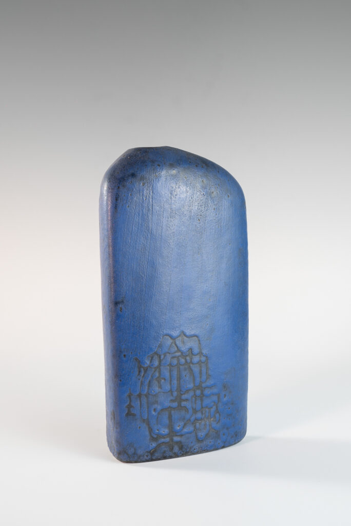 Purple asymmetric slab vase by Marcello Fantoni-1