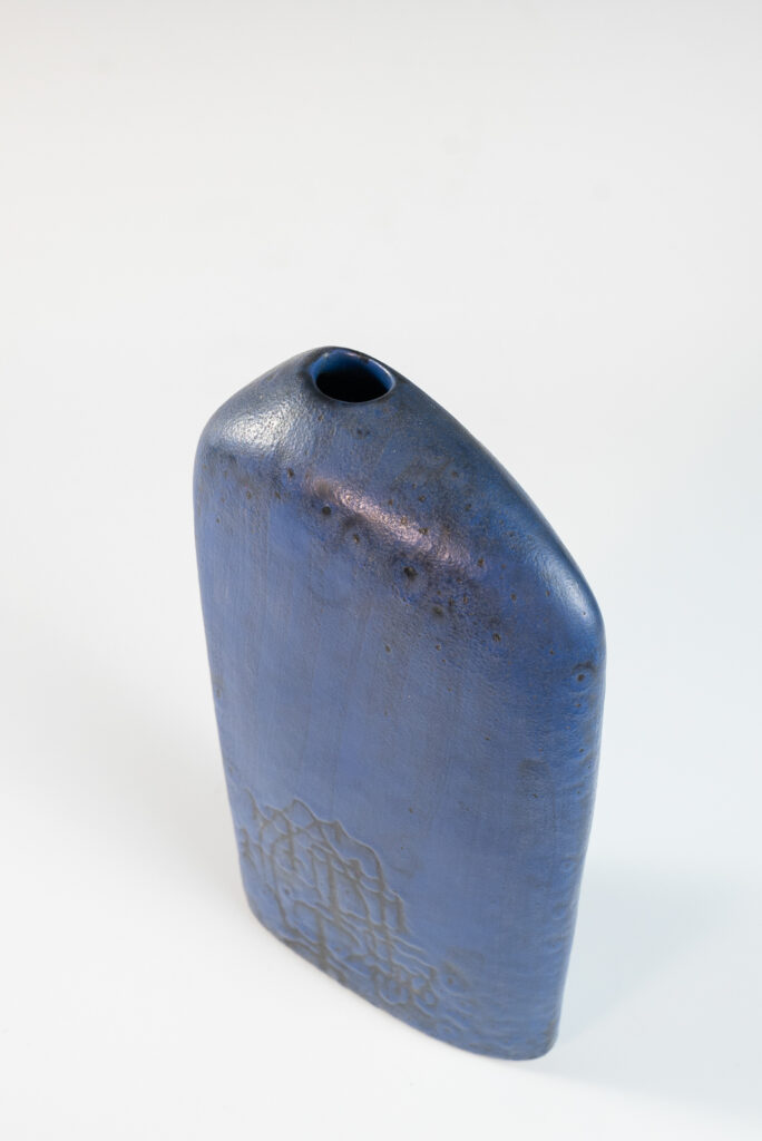 Purple asymmetric slab vase by Marcello Fantoni-4