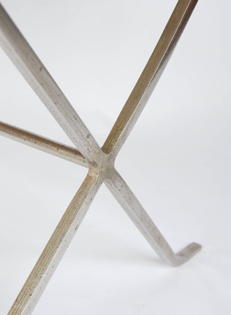 Rare Maison Charles silvered steel side chair2