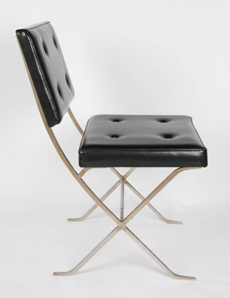 Rare Maison Charles silvered steel side chair5