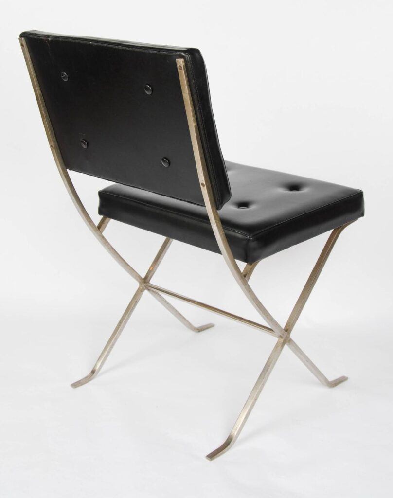 Rare Maison Charles silvered steel side chair6