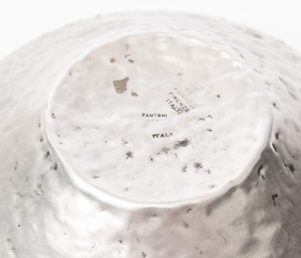 Torch cut and hammered metal bowl by Marcello Fantoni-2