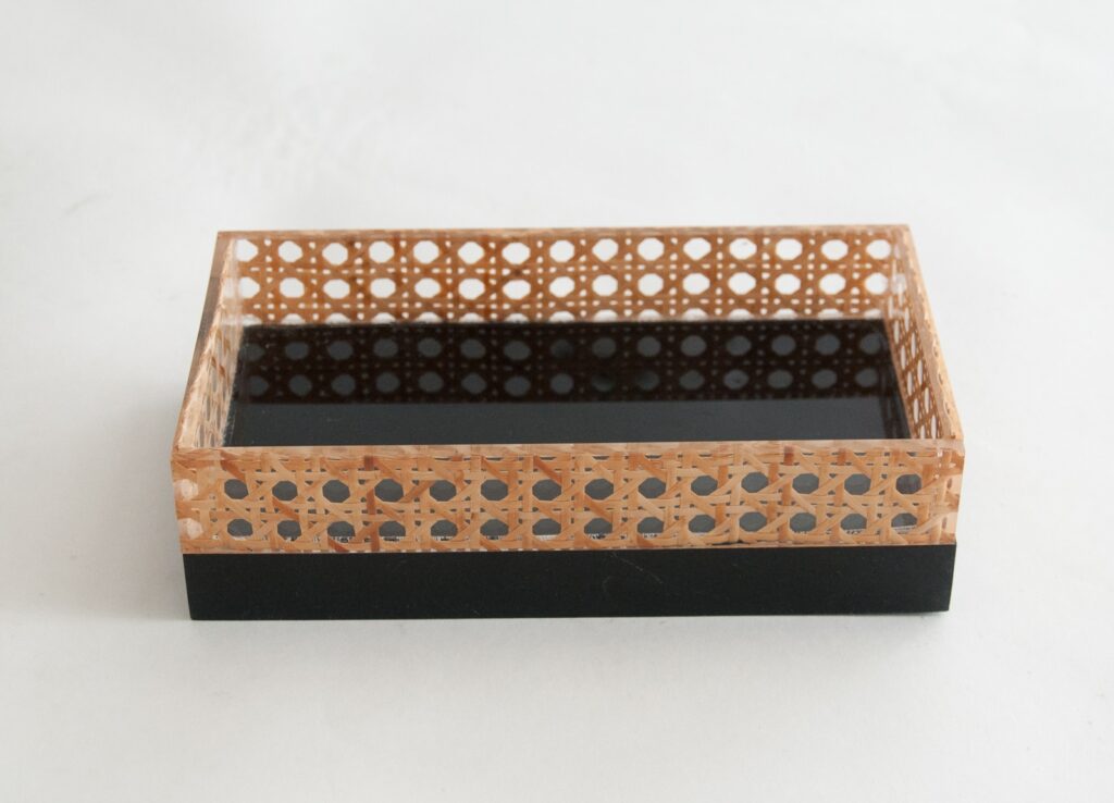 black lucite and cane box-2