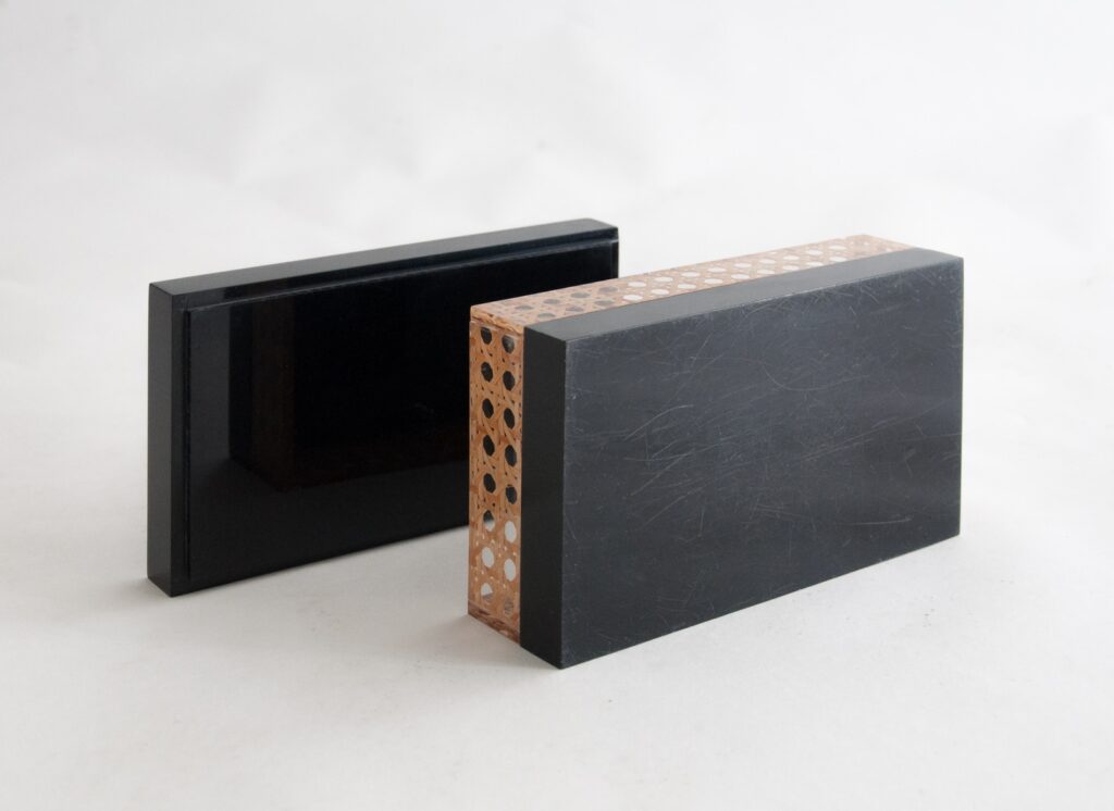 black lucite and cane box-3