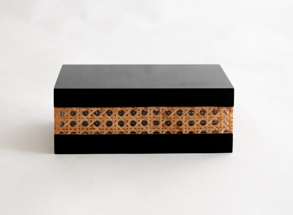 black lucite and cane box-8