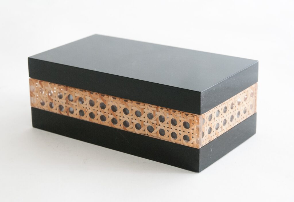 black lucite and cane box-9