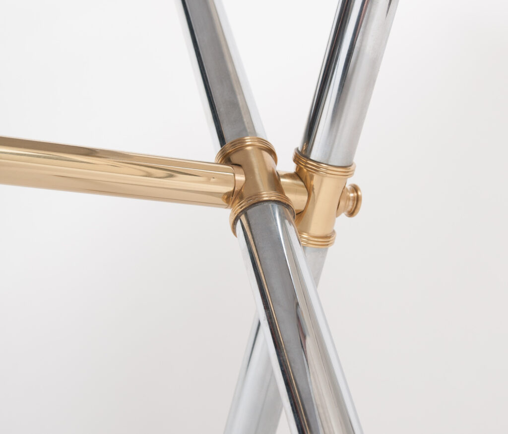 brass and steel desk by Maison Jansen-10